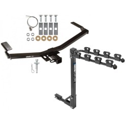 Trailer Tow Hitch w/ 4 Bike Rack For 11-14 Ford Edge Sport tilt away adult or child arms fold down carrier