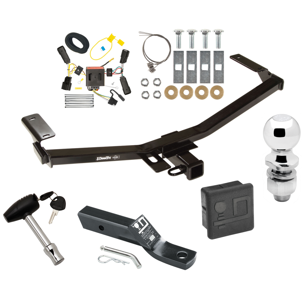 Custom Fit Trailer Hitch Wiring Harness (Plug & Play) 2" Drop Ball-Mount w/ Pin/Clip 2" Chrome Ball Security Lock Pin Rubber Hitch Plug Cover Installation Hardware Installation Instructions 75728 118515 23 63845 580407 7010 Draw-Tite Traile Trailer Tow Hitch For 11-14 Ford Edge Sport Deluxe Package Wiring 2" Ball and Lock