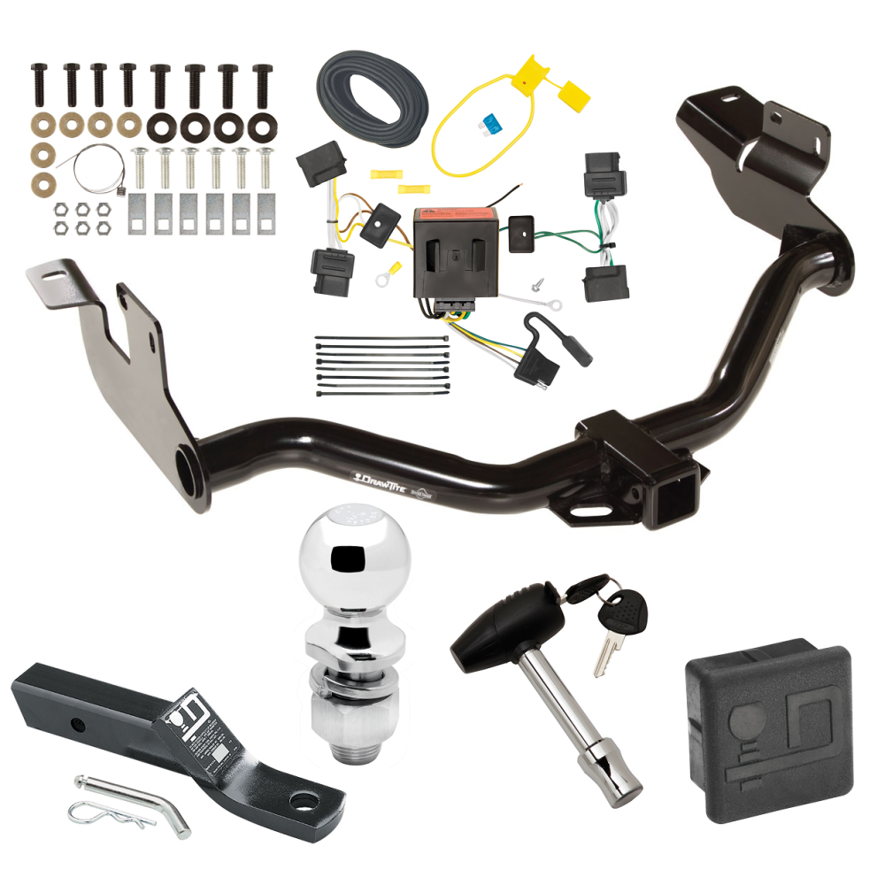 Custom Fit Trailer Hitch Wiring Harness (Plug & Play) 2" Drop Ball-Mount w/ Pin/Clip 2" Chrome Ball Security Lock Pin Rubber Hitch Plug Cover Installation Hardware Installation Instructions 75751 118551 23 63845 580407 7010 Draw-Tite Trailer Trailer Tow Hitch For 08-12 Ford Escape Mazda Tribute 05-11 Mercury Mariner Deluxe Package Wiring 2" Ball and Lock