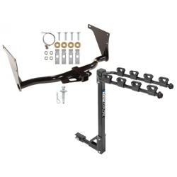 Trailer Tow Hitch w/ 4 Bike Rack For 13-19 Ford Escape tilt away adult or child arms fold down carrier