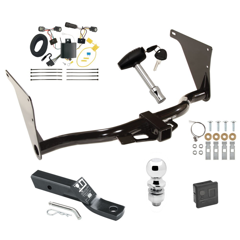 Custom Fit Trailer Hitch Wiring Harness (Plug & Play) 2" Drop Ball-Mount w/ Pin/Clip 2" Chrome Ball Security Lock Pin Rubber Hitch Plug Cover Installation Hardware Installation Instructions 75758 118715 23 63845 580407 7010 Draw-Tite Trailer Trailer Tow Hitch For 17-18 Ford Escape Deluxe Package Wiring 2" Ball and Lock