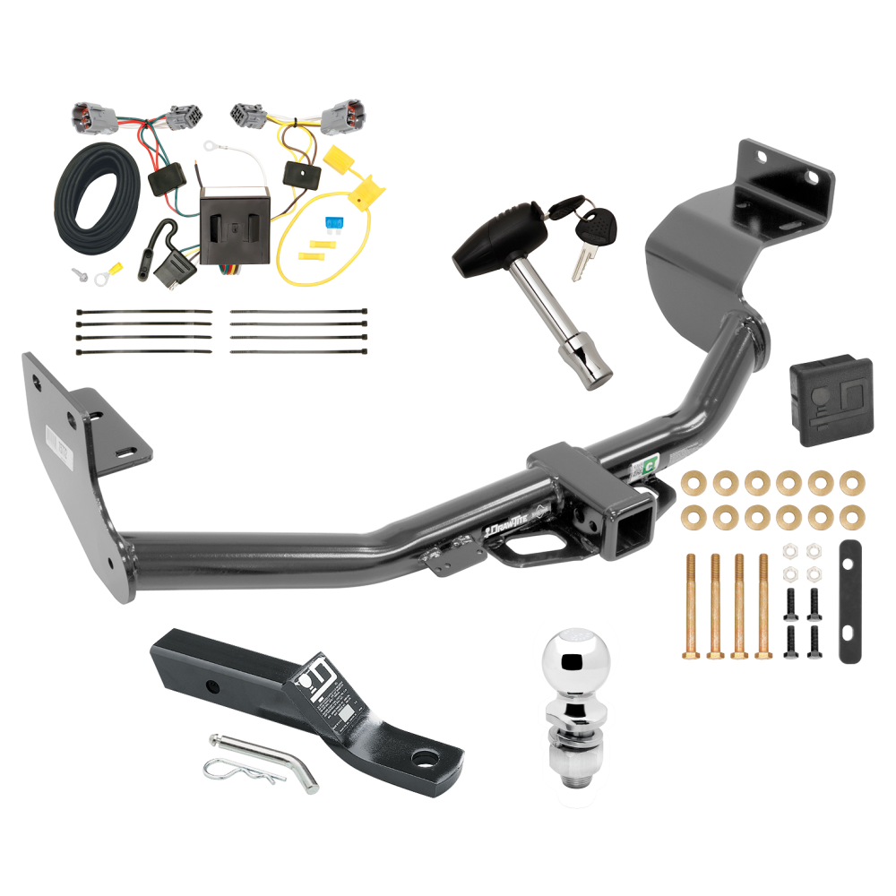 Custom Fit Trailer Hitch Wiring Harness (Plug & Play) 2" Drop Ball-Mount w/ Pin/Clip 2" Chrome Ball Security Lock Pin Rubber Hitch Plug Cover Installation Hardware Installation Instructions 75772 118571 23 63845 580407 7010 Draw-Tite Trailer Trailer Tow Hitch For 13-18 Hyundai Santa Fe Sport 5 Pass Deluxe Package Wiring 2" Ball and Lock