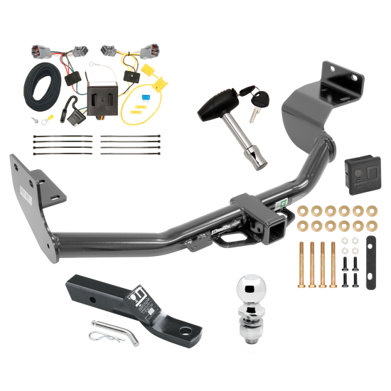 Custom Fit Trailer Hitch Wiring Harness (Plug & Play) 2" Drop Ball-Mount w/ Pin/Clip 2" Chrome Ball Security Lock Pin Rubber Hitch Plug Cover Installation Hardware Installation Instructions 75772 118571 23 63845 580407 7010 Draw-Tite Trailer Trailer Tow Hitch For 13-18 Hyundai Santa Fe Sport 5 Pass Deluxe Package Wiring 2" Ball and Lock
