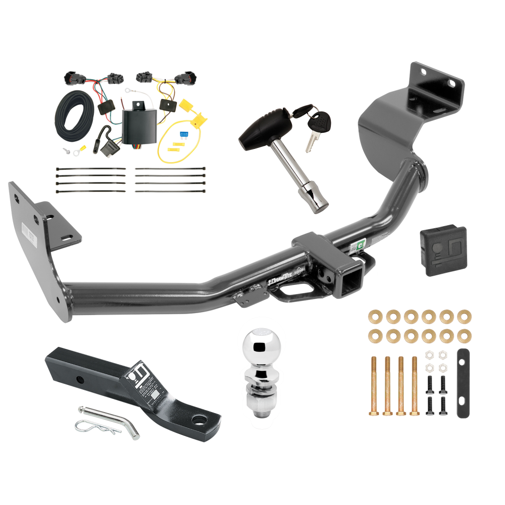 Custom Fit Trailer Hitch Wiring Harness (Plug & Play) 2" Drop Ball-Mount w/ Pin/Clip 2" Chrome Ball Security Lock Pin Rubber Hitch Plug Cover Installation Hardware Installation Instructions 75772 118583 23 63845 580407 7010 Draw-Tite Trailer Trailer Tow Hitch For 14-15 KIA Sorento w/ I4 Engine Deluxe Package Wiring 2" Ball and Lock