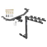 Trailer Tow Hitch w/ 4 Bike Rack For 10-18 Acura RDX tilt away adult or child arms fold down carrier