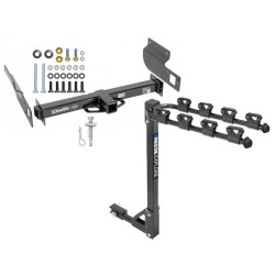 Trailer Tow Hitch w/ 4 Bike Rack For 13-19 Volkswagen Amarok International tilt away adult or child arms fold down carrier