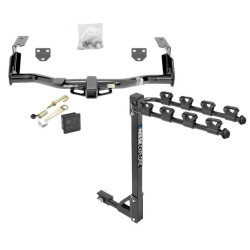 Trailer Tow Hitch w/ 4 Bike Rack For 14-18 Jeep Cherokee Trailhawk tilt away adult or child arms fold down carrier Trailer Tow Hitch w/ 4 Bike Rack For 14-18 Jeep Cherokee Trailhawk tilt away adult or child arms fold down carrier