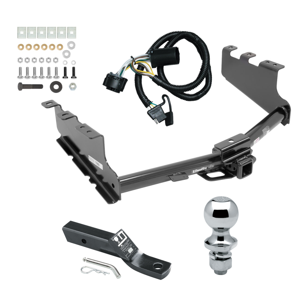 Custom Fit Trailer Hitch Wiring Harness (Plug & Play) 2" Drop Ball-Mount w/ Pin/Clip 1-7/8" Chrome Ball Installation Hardware Installation Instructions 75866 118384 23 63816 Draw-Tite Trailer Tow Hitch 14-19 Chevy Silverado GMC Sierra 1500 L Trailer Tow Hitch For 14-19 Chevy Silverado GMC Sierra 1500 LD Complete Package w/ Wiring and 1-7/8" Ball