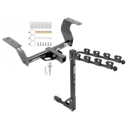 Trailer Tow Hitch w/ 4 Bike Rack For 14-18 Subaru Forester tilt away adult or child arms fold down carrier Trailer Tow Hitch w/ 4 Bike Rack For 14-18 Subaru Forester tilt away adult or child arms fold down carrier