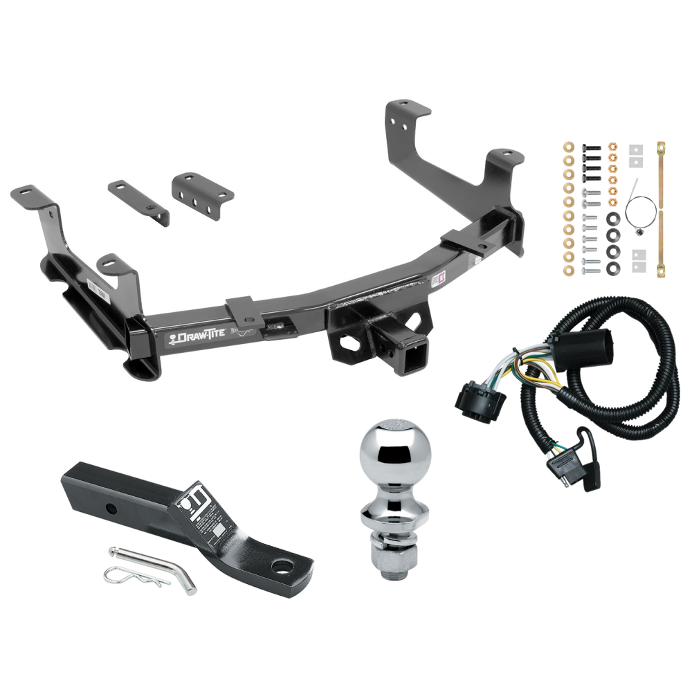 Custom Fit Trailer Hitch Wiring Harness (Plug & Play) 2" Drop Ball-Mount w/ Pin/Clip 1-7/8" Chrome Ball Installation Hardware Installation Instructions 75906 118384 23 63816 Draw-Tite Trailer Tow Hitch 15-19 Chevy Silverado GMC Sierra 2500H Trailer Tow Hitch For 15-19 Chevy Silverado GMC Sierra 2500HD 3500HD Complete Package w/ Wiring and 1-7/8" Ball