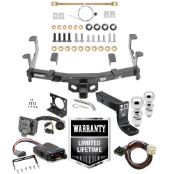 Trailer Hitch w/ Brake Control For 15-19 Chevy Silverado GMC Sierra 2500 3500 HD w/ Plug Play Wiring 2- 5/16" Ball 4" Drop Mount 7-Way Pin Blade RV Controller