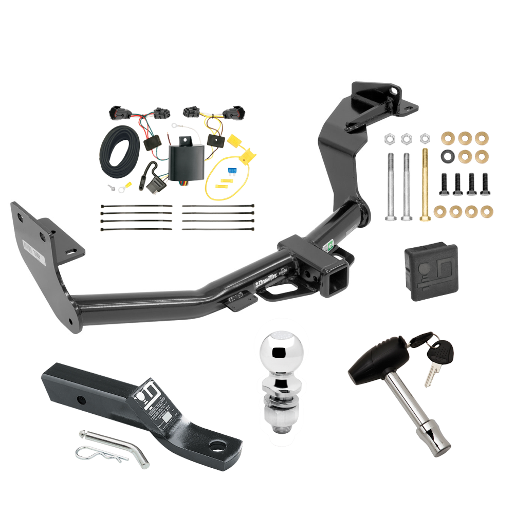 Custom Fit Trailer Hitch Wiring Harness (Plug & Play) 2" Drop Ball-Mount w/ Pin/Clip 2" Chrome Ball Security Lock Pin Rubber Hitch Plug Cover Installation Hardware Installation Instructions 75908 118583 23 63845 580407 7010 Draw-Tite Trailer Trailer Tow Hitch For 16-20 KIA Sorento w/ I4 Engine Deluxe Package Wiring 2" Ball and Lock
