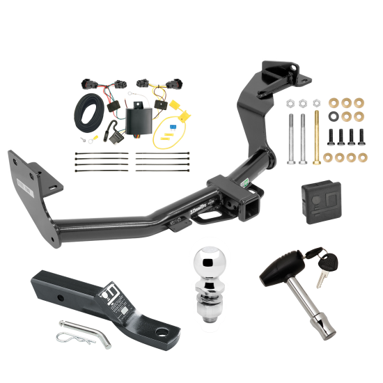 Custom Fit Trailer Hitch Wiring Harness (Plug & Play) 2" Drop Ball-Mount w/ Pin/Clip 2" Chrome Ball Security Lock Pin Rubber Hitch Plug Cover Installation Hardware Installation Instructions 75908 118583 23 63845 580407 7010 Draw-Tite Trailer Trailer Tow Hitch For 16-20 KIA Sorento w/ I4 Engine Deluxe Package Wiring 2" Ball and Lock