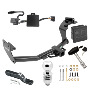 Custom Fit Trailer Hitch Wiring Harness (Plug & Play) 2" Drop Ball-Mount w/ Pin/Clip 2" Chrome Ball Security Lock Pin Rubber Hitch Plug Cover Installation Hardware Installation Instructions 75908 118784 23 63845 580407 7010 Draw-Tite Traile Trailer Tow Hitch For 19-20 Hyundai Santa Fe New Body Style Deluxe Package Wiring 2" Ball and Lock