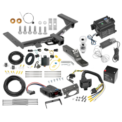 Class 3 Hitch For 15-24 Ford Transit 150 250 350 w/ Draw-Tite Trailer Brake Control 7-Way RV Wiring Breakaway Battery Charger Complete System Receiver 2" Tow Ball