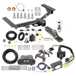 Class 3 Hitch For 15-24 Ford Transit 150 250 350 w/ Tekonsha Prodigy P3 Trailer Brake Control 7-Way RV Wiring Complete System Receiver 2"  Ball