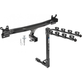 Trailer Tow Hitch w/ 4 Bike Rack For 08-20 Volvo S60 V60 V70 XC70 tilt away adult or child arms fold down carrier