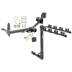 Trailer Tow Hitch w/ 4 Bike Rack For 15-21 Ford F-150 tilt away adult or child arms fold down carrier w/ Lock and Cover
