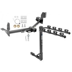 Trailer Tow Hitch w/ 4 Bike Rack For 15-21 Ford F-150 tilt away adult or child arms fold down carrier