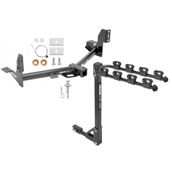Custom Fit Trailer Hitch 4 Bike Carrier Installation Hardware Installation Instructions 75938 1393100G Draw-Tite Trailer Tow Hitch 4 Bike Rack 15-21 F-150 tilt away adult or child arms fold down carrier 15 16 17 18 19 20 21 2015 2016 2017 2018 2019 2020 Trailer Tow Hitch w/ 4 Bike Rack For 15-21 Ford F-150 tilt away adult or child arms fold down carrier