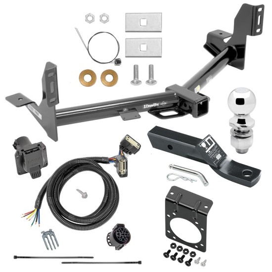 Custom Fit Trailer HitchTow Harness Wiring Package (7-Way) 2" Chrome Ball 2" Drop Ball-Mount w/ Pin/Clip Mounting Bracket for 7-Way Connectors Installation Hardware Installation Instructions 75938 118283 20212 23 63845 Draw-Tite Complete Tow Pac Complete Tow Package For 15-20 Ford F-150 w/ 7-Way RV Wiring Harness Kit 2" Ball and Mount Bracket 2" Receiver