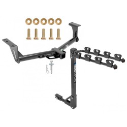 Trailer Tow Hitch w/ 4 Bike Rack For 15-24 Nissan Murano tilt away adult or child arms fold down carrier