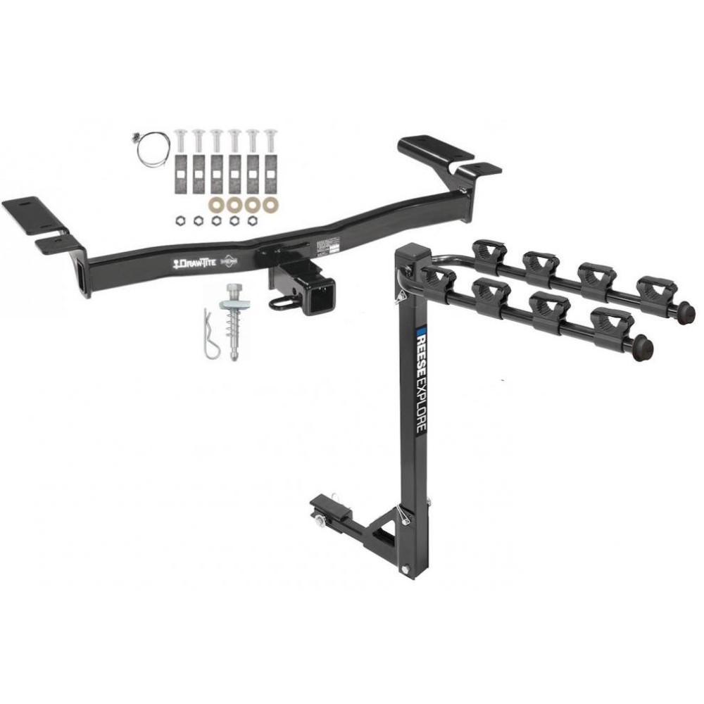 Custom Fit Trailer Hitch 4 Bike Carrier Installation Hardware Installation Instructions 75992 1393100G Draw-Tite Trailer Tow Hitch 4 Bike Rack 07-15 Edge Lincoln MKX tilt away adult or child arms fold down carrier 07 08 09 10 11 12 13 14 15 2007 2008 200 Trailer Tow Hitch w/ 4 Bike Rack For 07-15 Ford Edge Lincoln MKX tilt away adult or child arms fold down carrier