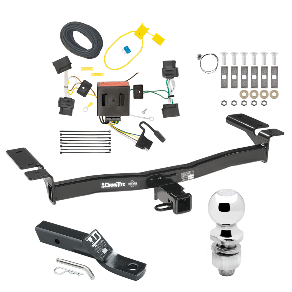 Custom Fit Trailer Hitch Wiring Harness (Plug & Play) 2" Drop Ball-Mount w/ Pin/Clip 2" Chrome Ball Installation Hardware Installation Instructions 75992 118551 23 63845 Draw-Tite Trailer Tow Hitch 07-10 Lincoln MKXd Edge Except Sport Comple Trailer Tow Hitch For 07-10 Lincoln MKX Ford Edge Except Sport Complete Package w/ Wiring and 2" Ball