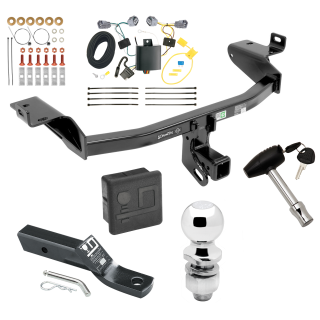 Custom Fit Trailer Hitch Wiring Harness (Plug & Play) 2" Drop Ball-Mount w/ Pin/Clip 2" Chrome Ball Security Lock Pin Rubber Hitch Plug Cover Installation Hardware Installation Instructions 75998 118779 23 63845 580407 7010 Draw-Tite Traile Trailer Tow Hitch For 19-23 Jeep Cherokee Deluxe Package Wiring 2" Ball and Lock