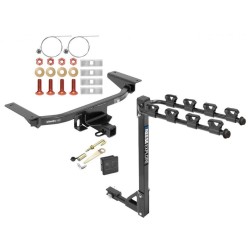 Trailer Tow Hitch w/ 4 Bike Rack For 16-23 Mazda CX-9 tilt away adult or child arms fold down carrier w/ Lock and Cover