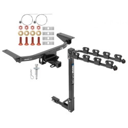 Trailer Tow Hitch w/ 4 Bike Rack For 16-23 Mazda CX-9 tilt away adult or child arms fold down carrier