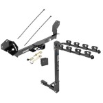 Trailer Tow Hitch w/ 4 Bike Rack For 16-18 Buick Envision tilt away adult or child arms fold down carrier w/ Lock and Cover