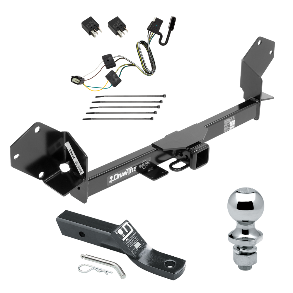 Custom Fit Trailer Hitch Wiring Harness (Plug & Play) 2" Drop Ball-Mount w/ Pin/Clip 1-7/8" Chrome Ball Installation Hardware Installation Instructions 76080 118725 23 63816 Draw-Tite Trailer Tow Hitch 16-18 Buick Envision Complete Package Trailer Tow Hitch For 16-18 Buick Envision Complete Package w/ Wiring and 1-7/8" Ball