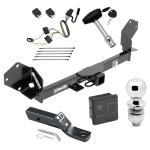 Custom Fit Trailer Hitch Wiring Harness (Plug & Play) 2" Drop Ball-Mount w/ Pin/Clip 2" Chrome Ball Security Lock Pin Rubber Hitch Plug Cover Installation Hardware Installation Instructions 76080 118725 23 63845 580407 7010 Draw-Tite Traile Trailer Tow Hitch For 16-18 Buick Envision Deluxe Package Wiring 2" Ball and Lock
