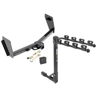 Trailer Tow Hitch w/ 4 Bike Rack For 15-21 Mitsubishi L200 Triton tilt away adult or child arms fold down carrier w/ Lock and Cover