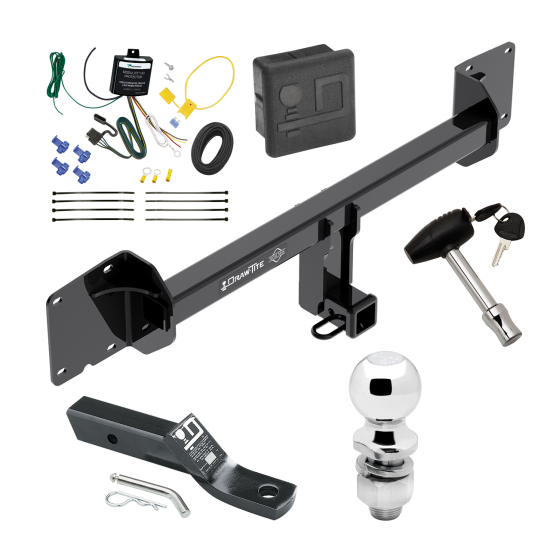 Custom Fit Trailer Hitch Wiring Harness (Requires Splicing) 2" Drop Ball-Mount w/ Pin/Clip 2" Chrome Ball Security Lock Pin Rubber Hitch Plug Cover Installation Hardware Installation Instructions 76143 119148 23 63845 580407 7010 Draw-Tite Trai Trailer Tow Hitch For 16-23 Tesla X Deluxe Package Wiring 2" Ball and Lock