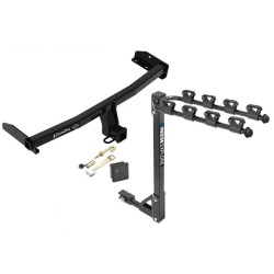 Trailer Tow Hitch w/ 4 Bike Rack For 09-20 Dodge Journey tilt away adult or child arms fold down carrier w/ Lock and Cover