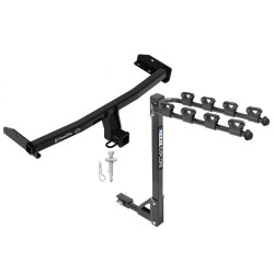 Trailer Tow Hitch w/ 4 Bike Rack For 09-20 Dodge Journey tilt away adult or child arms fold down carrier