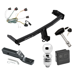 Custom Fit Trailer Hitch Wiring Harness (Plug & Play) 2" Drop Ball-Mount w/ Pin/Clip 2" Chrome Ball Security Lock Pin Rubber Hitch Plug Cover Installation Hardware Installation Instructions 76225 118495 23 63845 580407 7010 Draw-Tite Traile Trailer Tow Hitch For 2010 Dodge Journey Deluxe Package Wiring 2" Ball and Lock