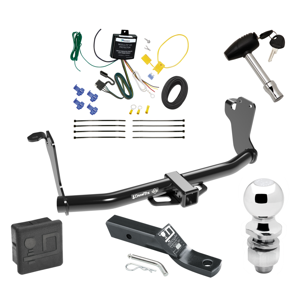 Custom Fit Trailer Hitch Wiring Harness (Requires Splicing) 2" Drop Ball-Mount w/ Pin/Clip 2" Chrome Ball Security Lock Pin Rubber Hitch Plug Cover Installation Hardware Installation Instructions 76244 119148 23 63845 580407 7010 Draw-Tite Trai Trailer Tow Hitch For 18-21 Mitsubushi Eclipse Cross Deluxe Package Wiring 2" Ball and Lock