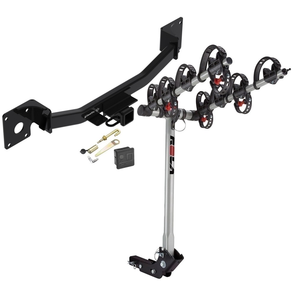 Trailer Tow Hitch For 19-24 Cadilac XT4 4 Bike Rack w/ Hitch Lock and Cover