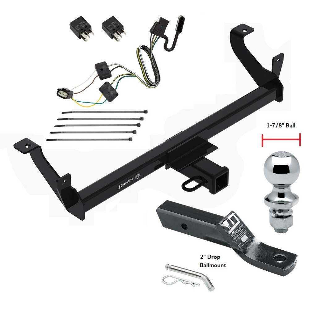 Custom Fit Trailer Hitch Wiring Harness (Plug & Play) 2" Drop Ball-Mount w/ Pin/Clip 1-7/8" Chrome Ball Installation Hardware Installation Instructions 76300 118725 23 63816 Draw-Tite Trailer Tow Hitch 19-20 Buick Envision All Styles Wiring Trailer Tow Hitch For 19-20 Buick Envision All Styles w/ Wiring and 1-7/8" Ball