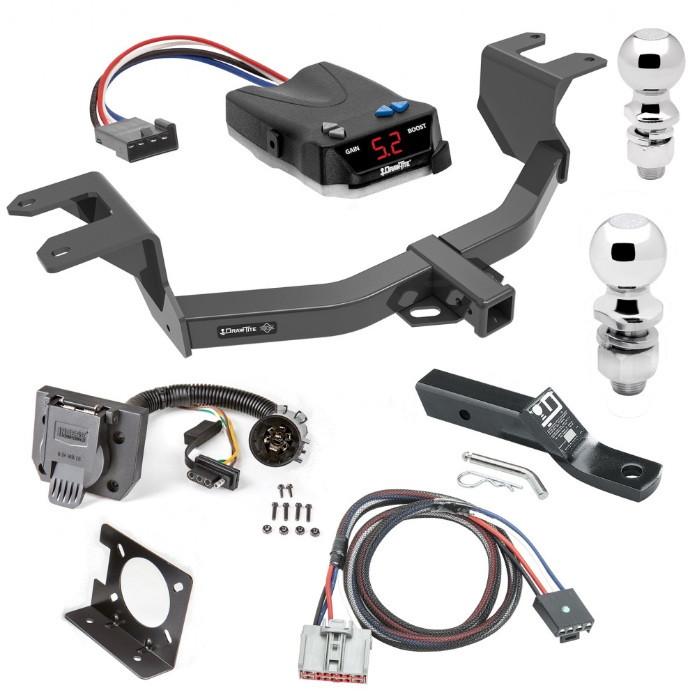 Custom Fit Trailer Hitch Wiring Harness (Plug & Play) Proportional Brake Control For 1-4 Axles Plug & Play Brake Control Wiring Adapter 2" Drop Ball-Mount w/ Pin/Clip 2" and 2-5/16" Chrome Balls Installation Hardware Installation In Trailer Hitch Brake Control Package For 19-23 Chevy GMC Silverado Sierra 1500 New Body Style w/ Wiring Dual 2" and 2- 5/16" Ball 2" Drop Mount 7-Way Pin Blade RV Controller
