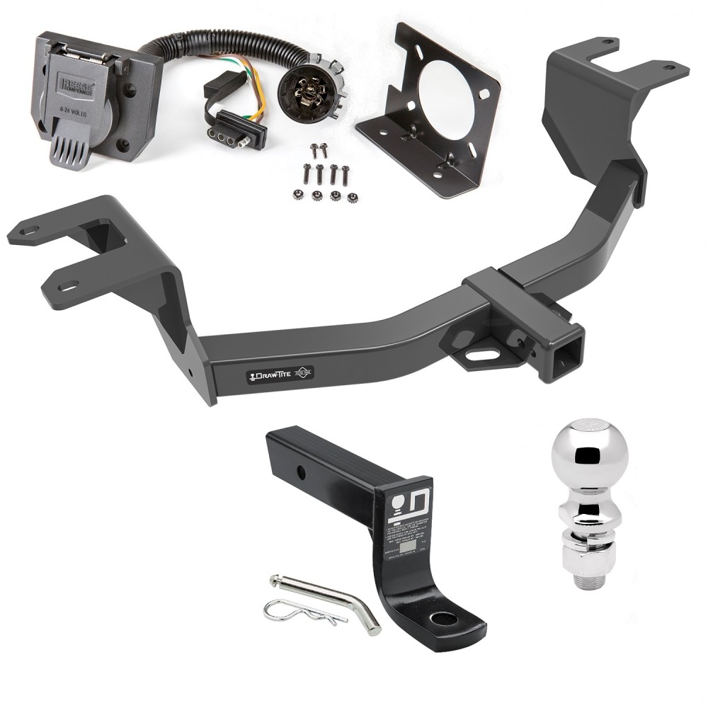 Custom Fit Trailer Hitch Wiring Harness (Plug & Play) 4" Drop Ball-Mount w/ Pin/Clip 2-5/16" Chrome Ball Installation Hardware Installation Instructions 76326 74682 53 63847 Draw-Tite Trailer Hitch Package Wiring 19-23 Chevy GMC Silverado Si Trailer Hitch Package w/ Wiring For 19-23 Chevy GMC Silverado Sierra 1500 New Body Style w/ 2-5/16" Ball 4" Drop Mount 7-Way Pin Blade RV Class 4
