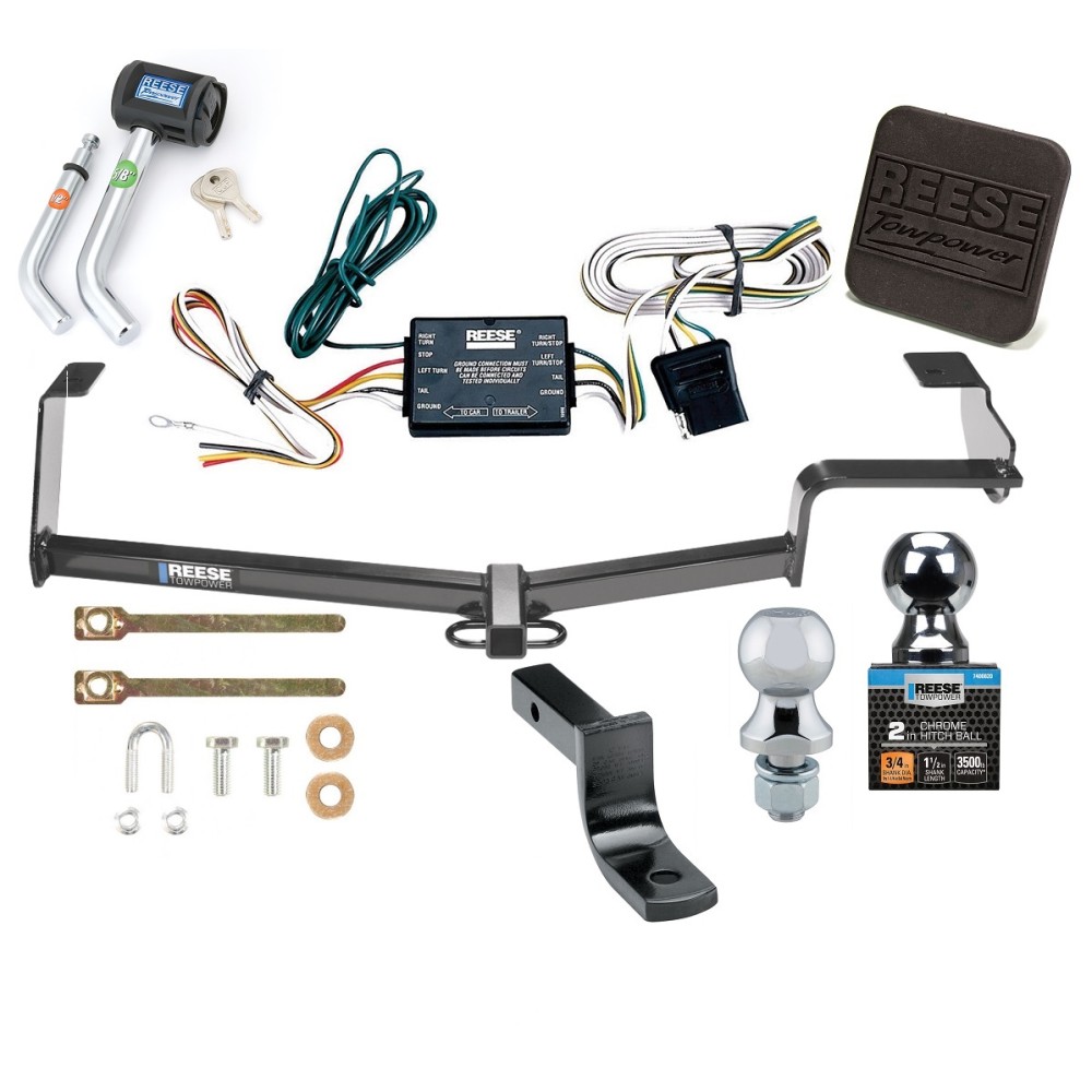 Custom Fit Trailer Hitch Wiring Harness (Requires Splicing) 1-1/4" Drop Ball-Mount w/ Pin/Clip 2" Chrome Ball Security Lock Pin Rubber Hitch Plug Cover Installation Hardware Installation Instructions 77139 119178 3593 74006 7400820 7051500 7054 Reese Trailer Tow Hitch For 06-11 Honda Civic Ultimate Package Wiring 1-7/8" & 2" Ball and Lock