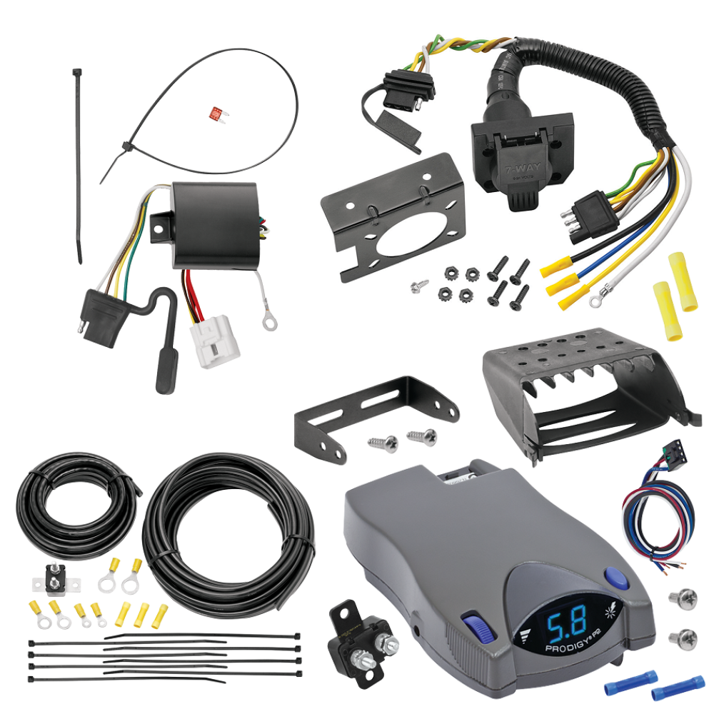 For 2004-2007 Toyota Highlander 7-Way RV Wiring kit by: Tekonsha For 2004-2007 Toyota Highlander 7-Way RV Wiring + Tekonsha Prodigy P2 Brake Control By Tekonsha