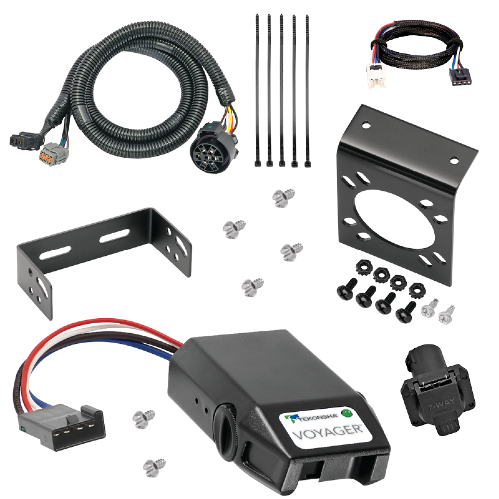 For 2005-2024 Nissan Frontier 7-Way RV Wiring kit by: Tekonsha For 2005-2024 Nissan Frontier 7-Way RV Wiring + Tekonsha Voyager Brake Control + Plug & Play BC Adapter (For w/Factory Tow Package (Canada Only) Models) By Tekonsha