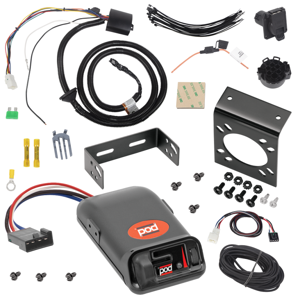 For 2019-2023 Subaru Ascent 7-Way RV Wiring + Pro Series POD Brake Control + Plug & Play BC Adapter By Tekonsha