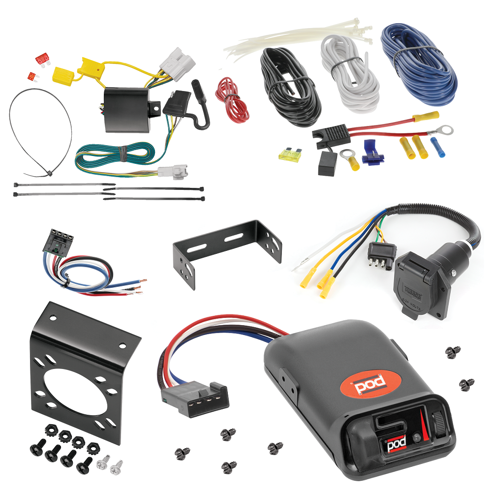 For 2008-2013 Toyota Highlander 7-Way RV Wiring kit by: Tekonsha For 2008-2013 Toyota Highlander 7-Way RV Wiring + Pro Series POD Brake Control + Generic BC Wiring Adapter By Tekonsha