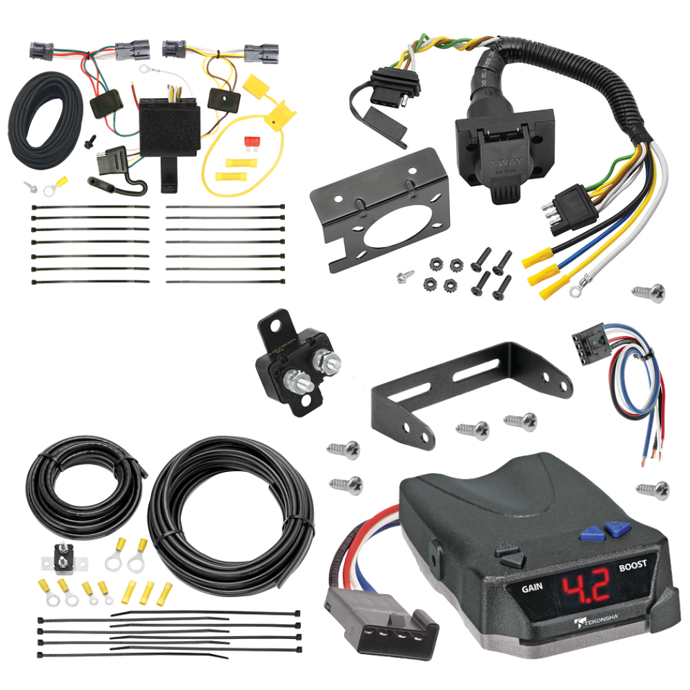For 2011-2013 KIA Sorento 7-Way RV Wiring + Tekonsha BRAKE-EVN Brake Control + Generic BC Wiring Adapter (For w/I4 Engine Models) By Tekonsha